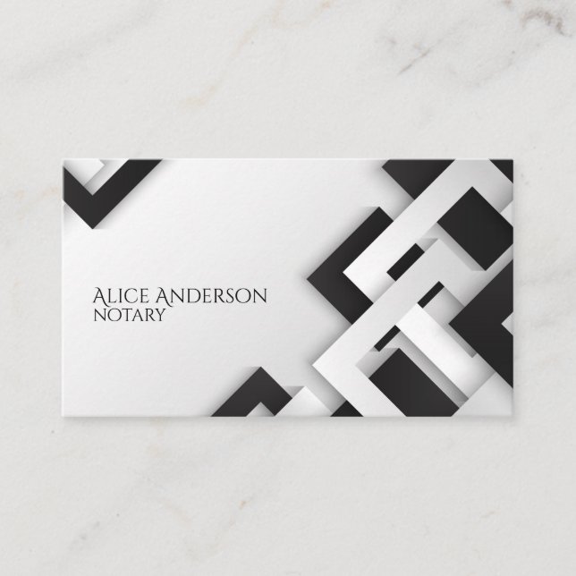 Minimalistic elegant black white Business Card (Front)