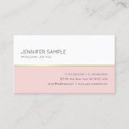 Minimalistic Elegant Blush Pink Gold White Trendy Business Card at Zazzle