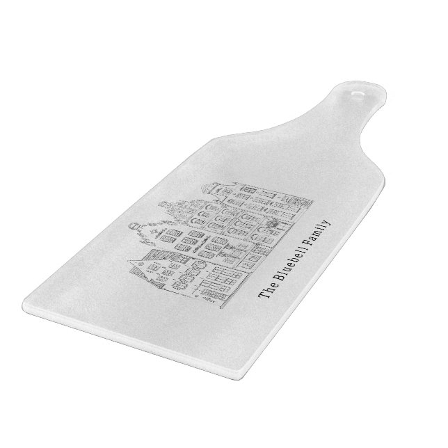 Minimalistic Elegant Canal Houses Lineart Cutting Board (Corner)