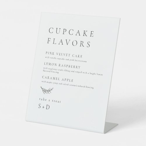 Minimalistic Elegant Cupcake Flavors Wedding Sign