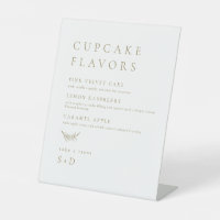 Minimalistic Elegant Cupcake Flavors Wedding Sign