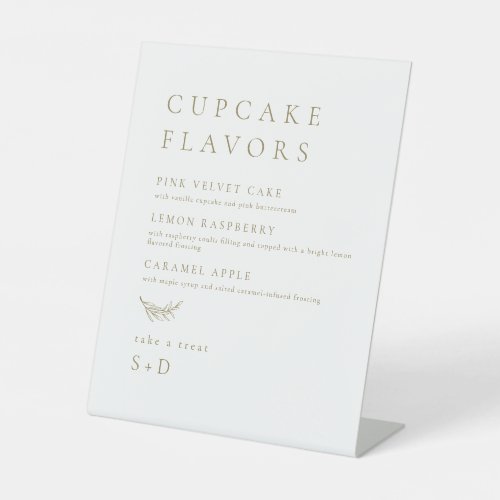 Minimalistic Elegant Cupcake Flavors Wedding Sign