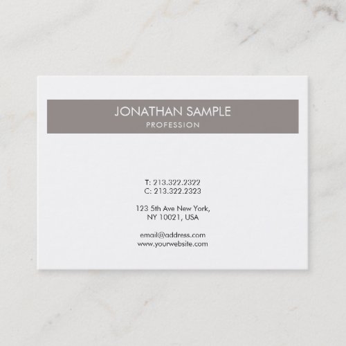 Minimalistic Elegant Design Brown White Trendy Business Card