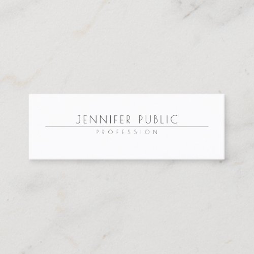 Minimalistic Elegant Design Modern Trendy Plain Mini Business Card