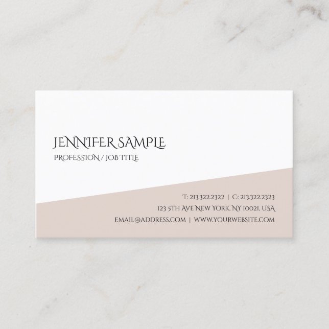 Minimalistic Elegant Design Professional Plain Business Card (Front)