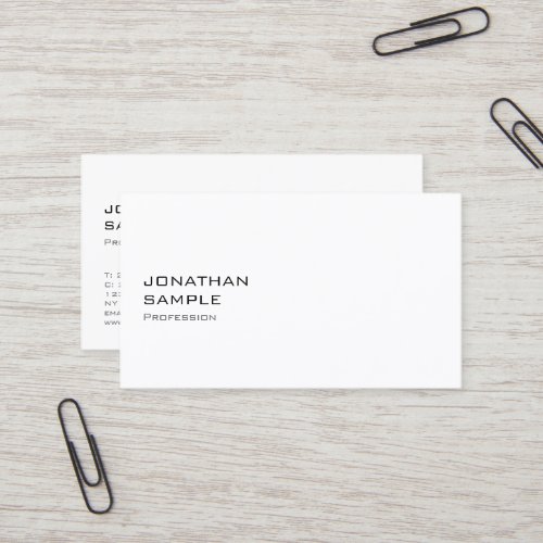 Minimalistic Elegant Design Trendy White Plain Business Card