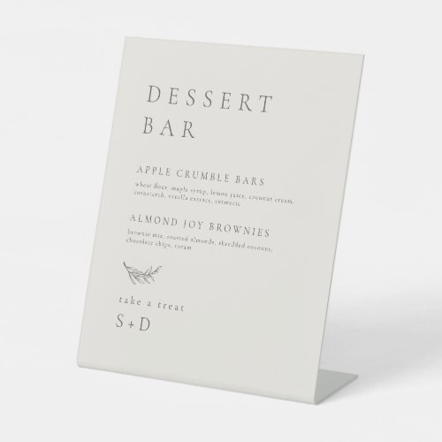 Minimalistic Elegant Dessert Menu Wedding Sign