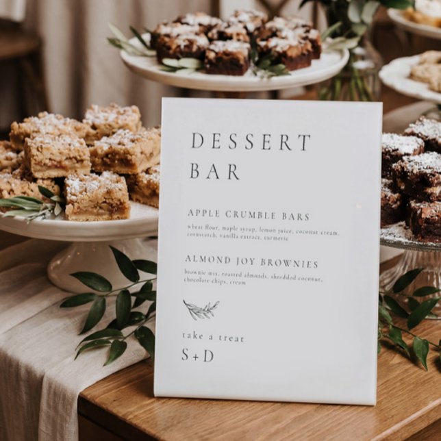 Minimalistic Elegant Dessert Menu Wedding Sign (Creator Uploaded)