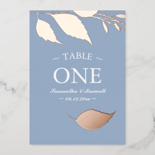 Minimalistic Elegant Dusty Blue Table Number