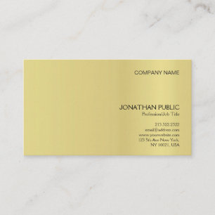 Minimalistic Elegant Gold Effect Plain Modern Business Card