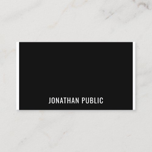 Minimalistic Elegant Modern Black White Template Business Card