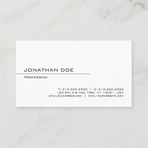 Minimalistic Elegant Modern Professional Plain Business Card