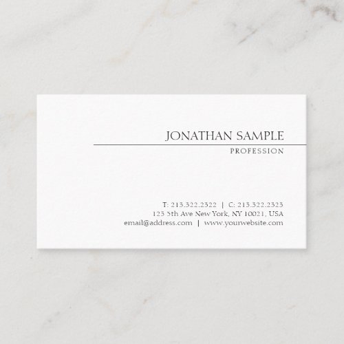 Minimalistic Elegant Modern Template Professional Business Card
