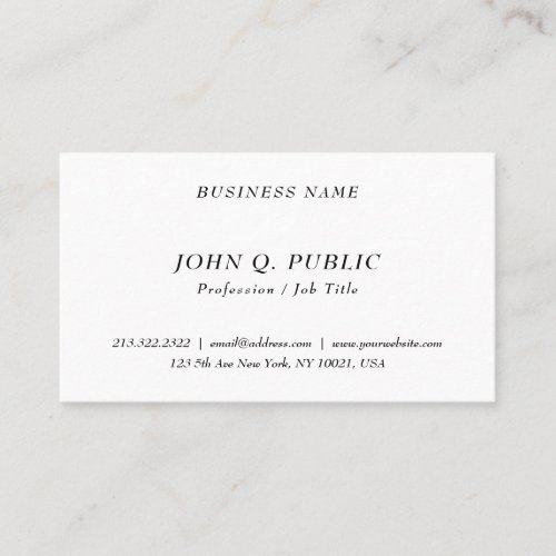 Minimalistic Elegant Simple Professional Template Business Card