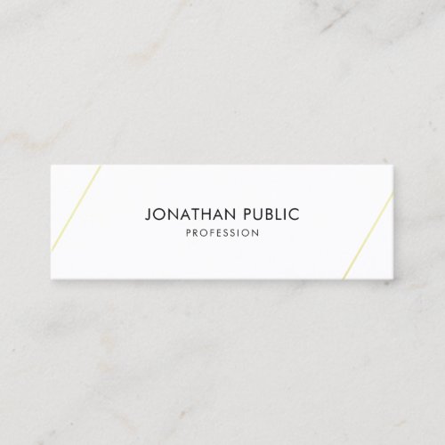 Minimalistic Elegant Sleek Modern Plain Golden Mini Business Card