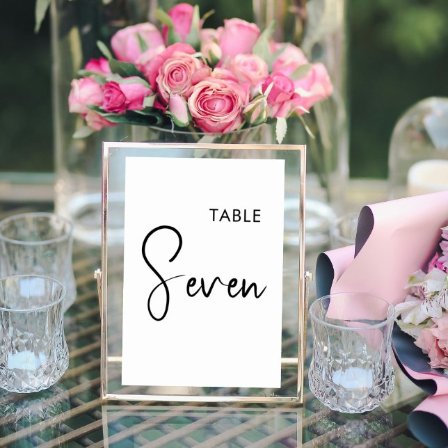 Minimalistic elegant table number sign (Creator Uploaded)