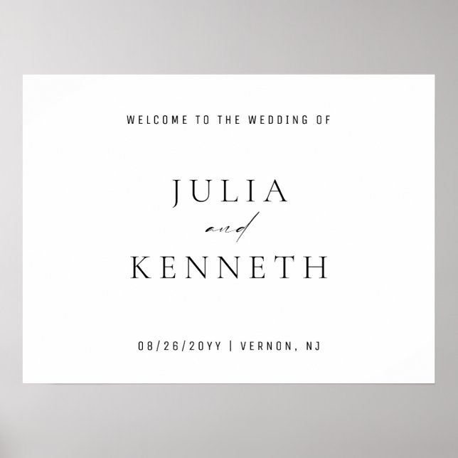 Minimalistic Elegant Wedding Welcome Sign (Front)
