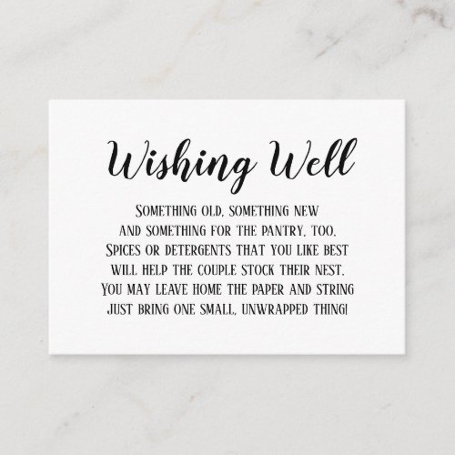 Minimalistic Elegant Wedding Wishing Well Card