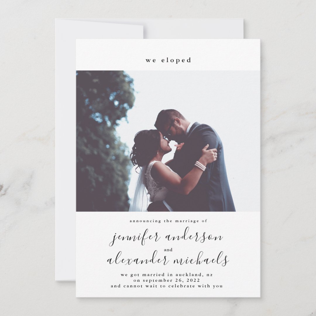 Minimalistic Elopement Photo Save The Date | Zazzle