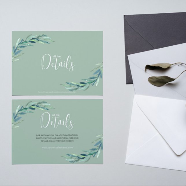 Minimalistic Eucalyptus Branches On Sage Green Invitation (Creator Uploaded)