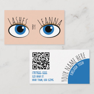 Minimalistic eyes and lashes eyelash tech business card