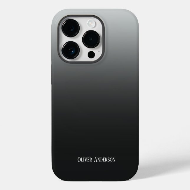Minimalistic fading  black to grey with name Case-Mate iPhone case (Back)