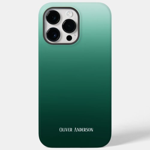 Minimalistic fading in green shades with name Case_Mate iPhone 14 pro max case