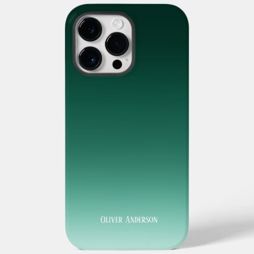 Minimalistic fading in green shades with name Case_Mate iPhone 14 pro max case