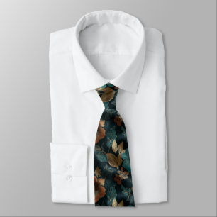 Minimalistic Fathers Day Gift Tropical Flower Neck Tie