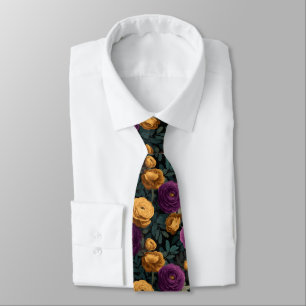 Minimalistic Fathers Day Ranunculus Floral Neck Tie