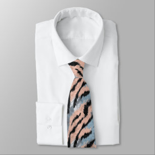 Minimalistic Fathers Day Tiger Print Neck Tie