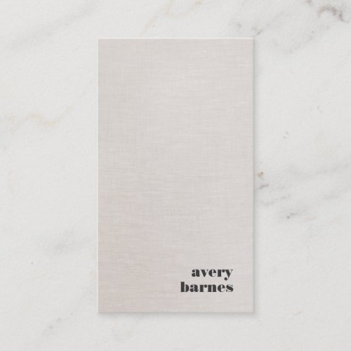 Minimalistic Faux Linen Simple Modern Business Card