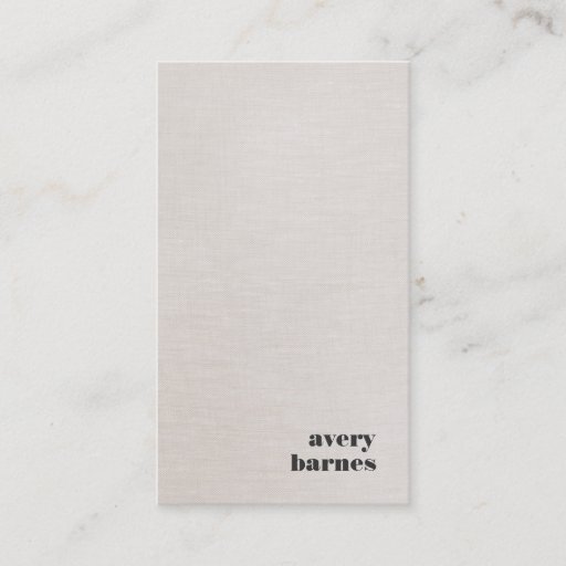 Customizable Minimalistic Faux Linen Simple Modern Business Card Templates