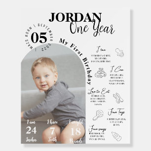 Minimalistic First Birthday Photo Milestones Sign