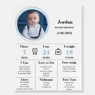 Minimalistic First Birthday Photo Milestones Sign