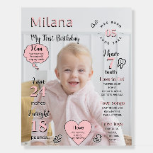 Minimalistic First Birthday Photo Milestones Sign