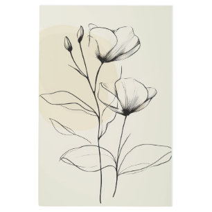 Minimalistic Floral Abstract Line Wall Art
