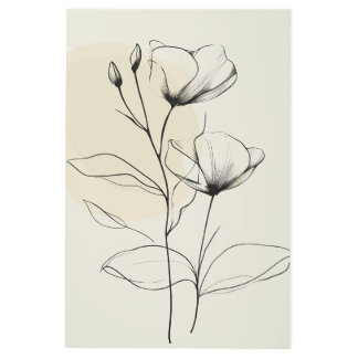 Minimalistic Floral Abstract Line Wall Art