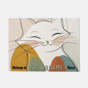Minimalistic Forest Cat Mom Dad Out Door Carpet Doormat