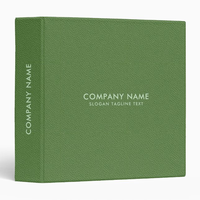 Minimalistic Forest Green Faux Leather Texture 3 Ring Binder (Front/Spine)