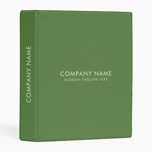 Minimalistic Forest Green Faux Leather Texture Mini Binder (Front/Spine)