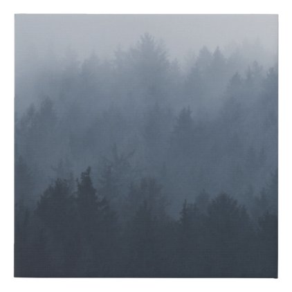 Minimalistic Forest Nature Scene Faux Canvas Print