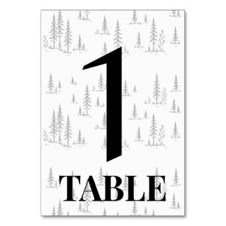 Minimalistic Forest Wedding Table Numbers
