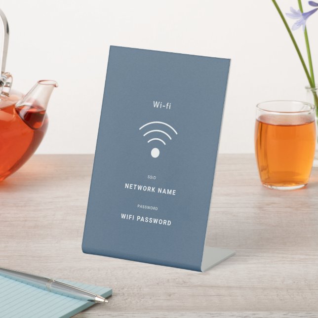 Minimalistic Free WiFi Pedestal Sign (In SItu)