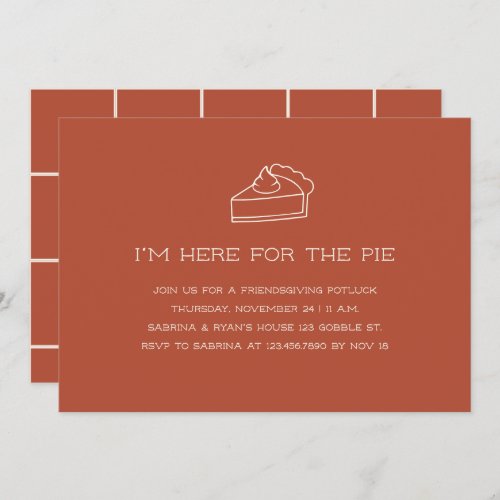 Minimalistic Funny Friendsgiving Terra Cotta Invitation