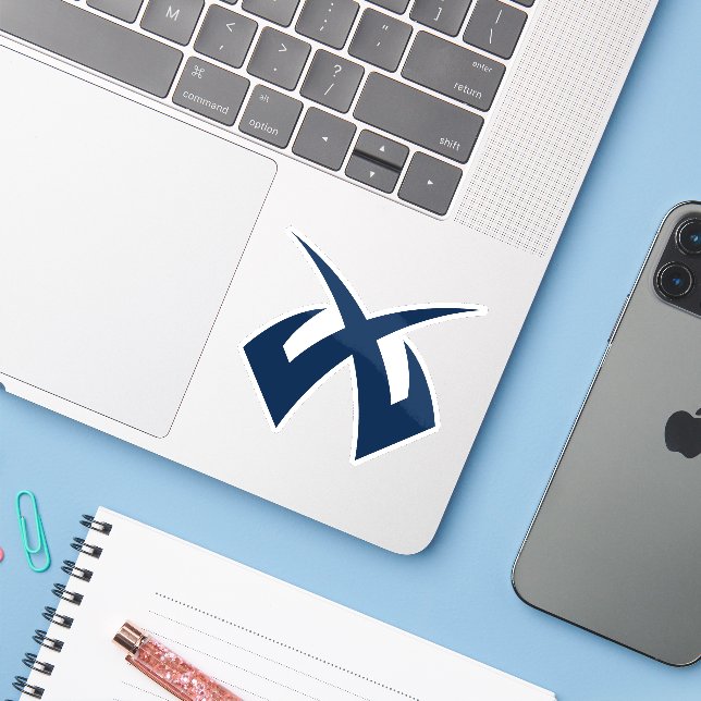 Minimalistic Gaming Letter X Monogram Sticker (Laptop w/ iPhone)