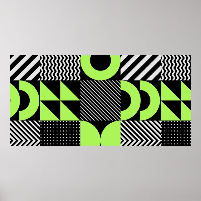 Minimalistic geometric seamless pattern in Scandin Poster (Front)