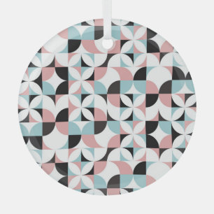 Minimalistic geometry, Scandinavian style artwork. Glass Ornament