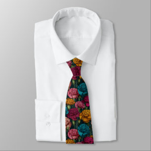 Minimalistic Gifts For Dad Carnation Floral Neck Tie