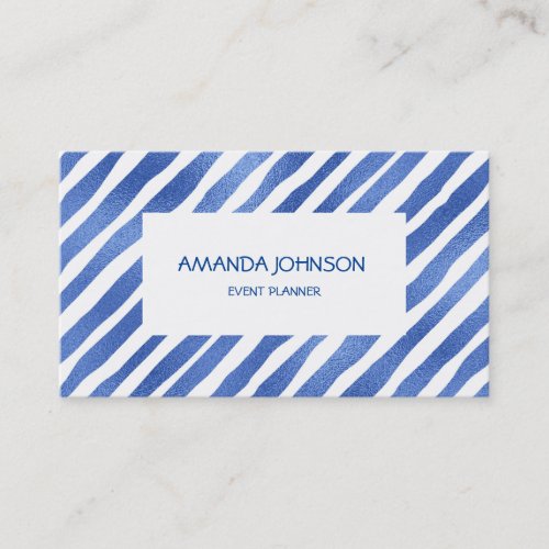 Minimalistic Glam Stylist Blue Stripes White Vip Business Card